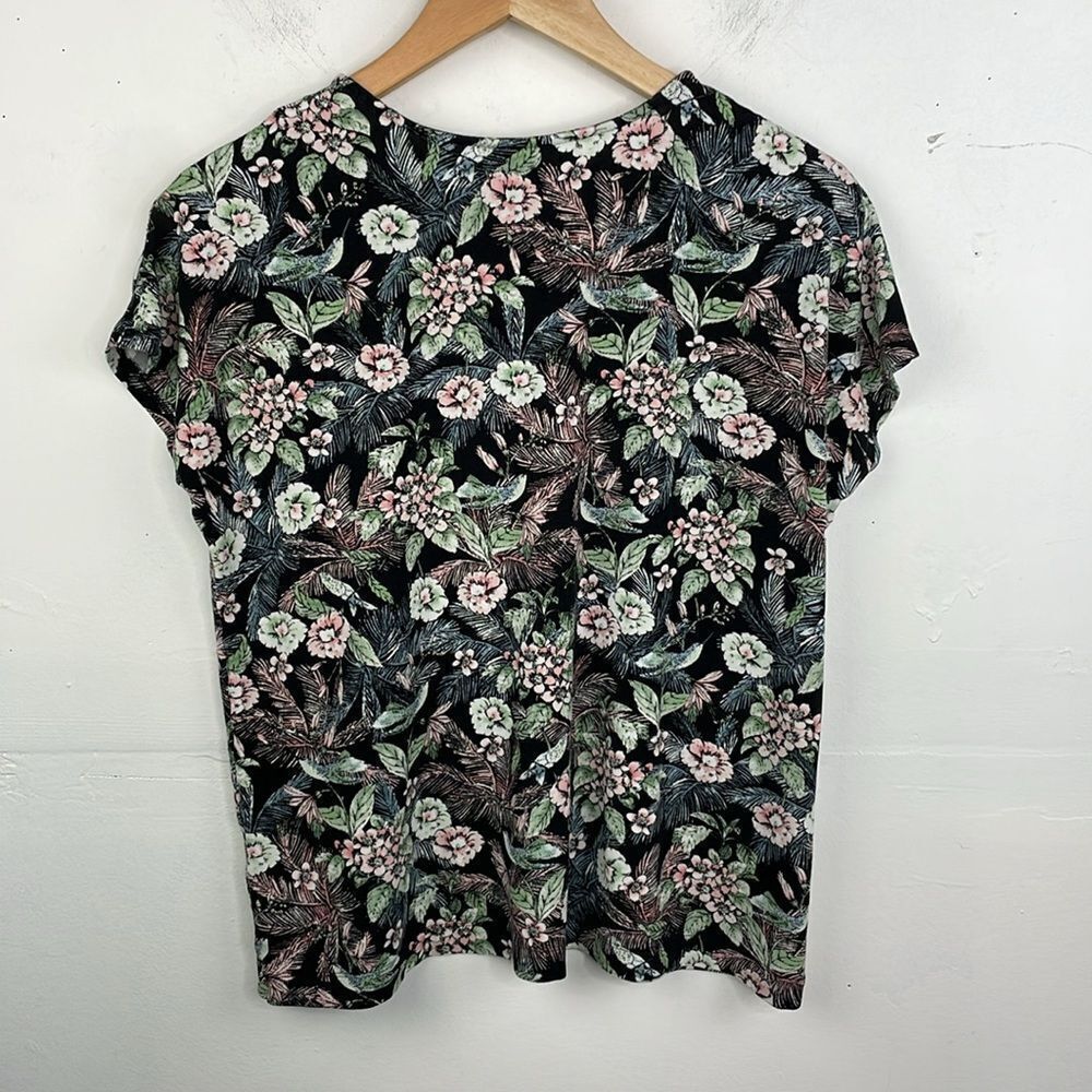 J. Jill Wearever Collection Floral T-shirt top short sleeve round neck sz Small - Picture 7 of 11